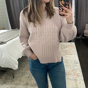 Madewell Copenhagen Cable Sweater - Blush